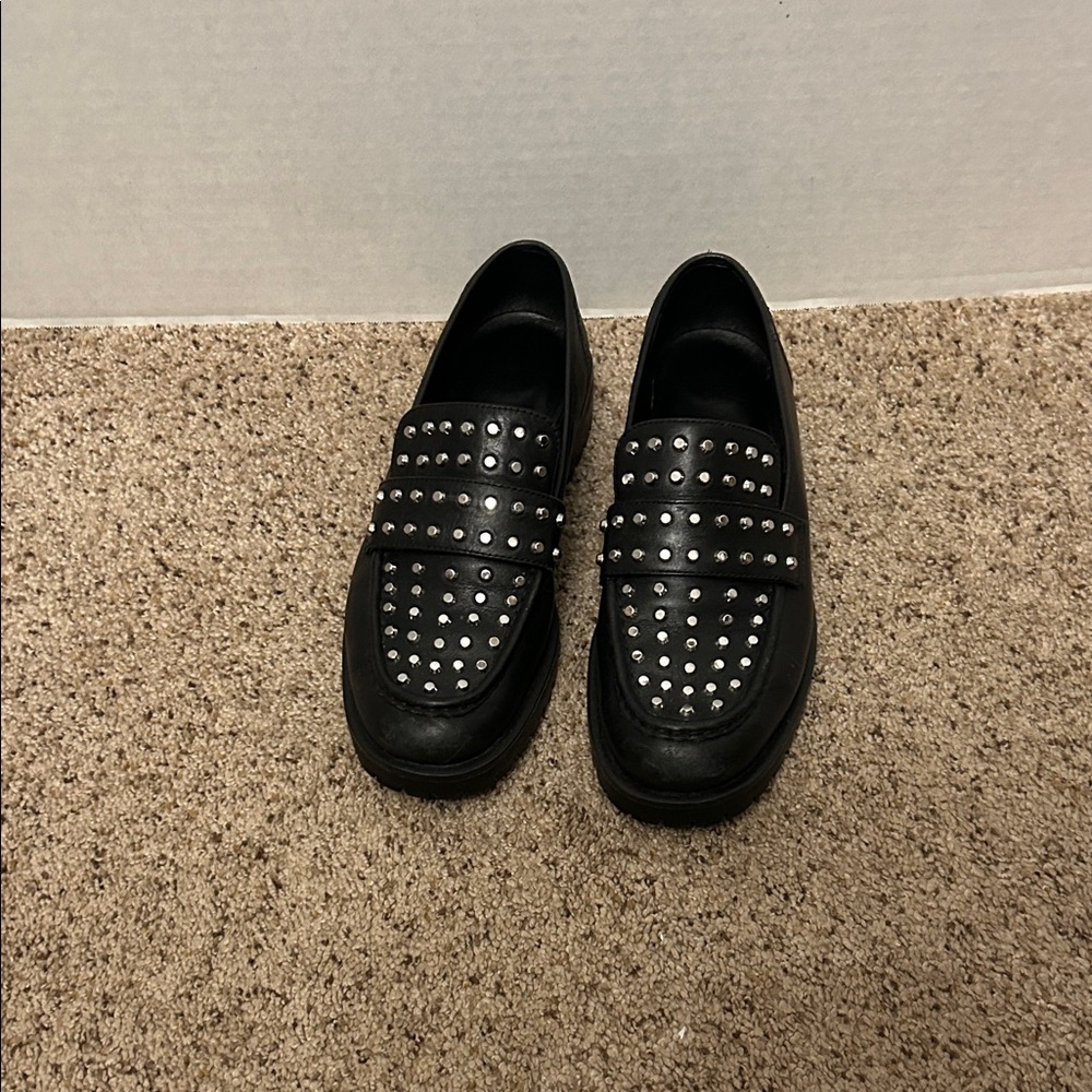 Michael Kors Black Loafers with Silver Accents